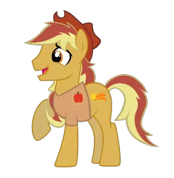 Size: 2873x2929 | Tagged: safe, artist:candyandflurry, derpibooru import, oc, oc:ambrose apple, unofficial characters only, earth pony, pony, earth pony oc, high res, image, male, offspring, parent:braeburn, png, simple background, solo, stallion, transparent background