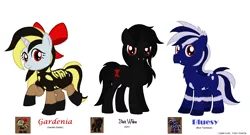 Size: 3510x1900 | Tagged: safe, artist:lonewolf3878, derpibooru import, ponified, black widow, earth pony, monster pony, original species, pony, spider, spiderpony, tarantula, unicorn, ashes town, bow, chest fluff, ear fluff, garden spider, hair bow, image, png, species swap