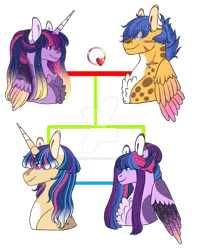 Size: 600x755 | Tagged: safe, artist:malinraf1615, derpibooru import, flash sentry, twilight sparkle, twilight sparkle (alicorn), oc, oc:diamond wings, oc:jake, alicorn, pony, deviantart watermark, image, obtrusive watermark, offspring, parent:flash sentry, parent:twilight sparkle, parents:flashlight, png, scar, simple background, transparent background, watermark