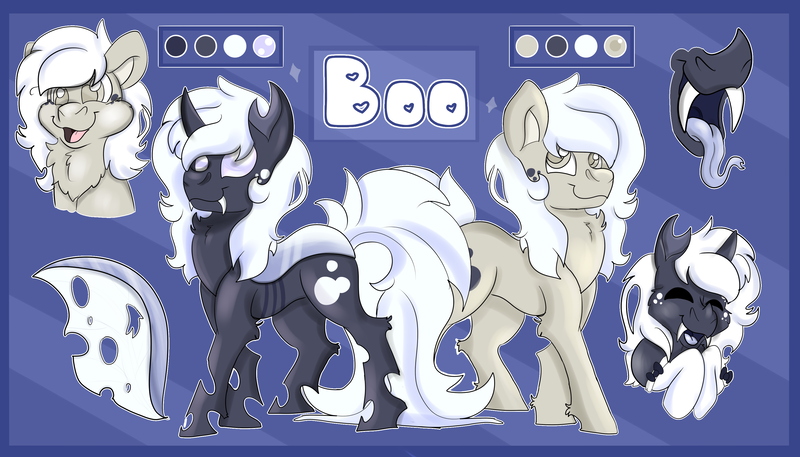 Size: 3500x2000 | Tagged: safe, artist:euspuche, derpibooru import, oc, oc:boo, unofficial characters only, changeling, sheep, bust, female, fullbody, image, looking at you, open mouth, png, reference sheet, smiling