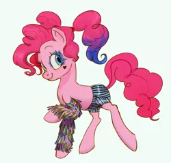 Size: 1200x1147 | Tagged: safe, artist:gloomy-doom, derpibooru import, pinkie pie, earth pony, pony, alternate hairstyle, crossover, female, harley quinn, image, jpeg, mare, pinkie quinn, simple background, solo, white background