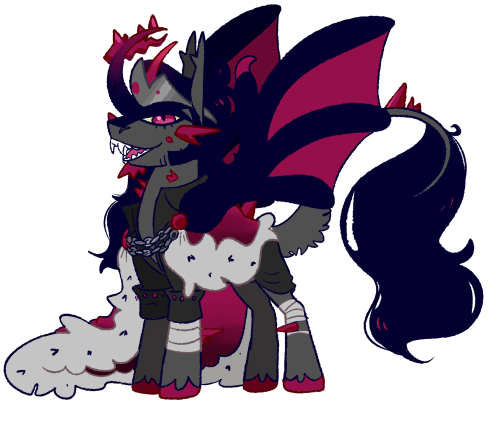 Size: 500x422 | Tagged: safe, alternate version, artist:goatpaste, derpibooru import, king sombra, alicorn, pony, umbrum, alicornified, alternate design, bat wings, cape, clothes, fangs, image, leonine tail, male, png, race swap, simple background, solo, sombracorn, stallion, white background, wings