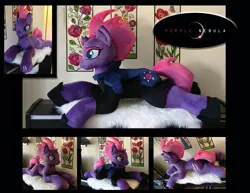 Size: 1280x990 | Tagged: safe, artist:purplenebulastudios, derpibooru import, tempest shadow, pony, armor, image, irl, jpeg, lying down, photo, plushie, prone, royal guard, solo, tempest becomes a royal guard