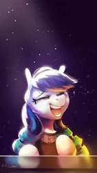 Size: 1440x2560 | Tagged: safe, artist:anticular, derpibooru import, coloratura, earth pony, pony, the mane attraction, crying, female, image, jpeg, mare, musical instrument, open mouth, piano, rara, singing, solo, tears of joy, teary eyes