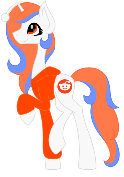 Size: 640x914 | Tagged: safe, derpibooru import, pony, blue hair, downvote, freckles, image, orange eyes, orange hair, orange sweater, png, reddit, snoo, upvote