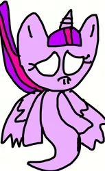 Size: 664x1082 | Tagged: safe, artist:sugarbugjewelpet, derpibooru import, twilight sparkle, alicorn, ghost, undead, 1000 hours in ms paint, dead, death, image, png, simple background, solo, soul, spirit, twilight sparkle (alicorn), white background