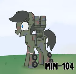 Size: 2324x2272 | Tagged: safe, artist:superderpybot, ponybooru import, ponified, pony, image, mim-104 patriot, png, ponified vehicle, solo