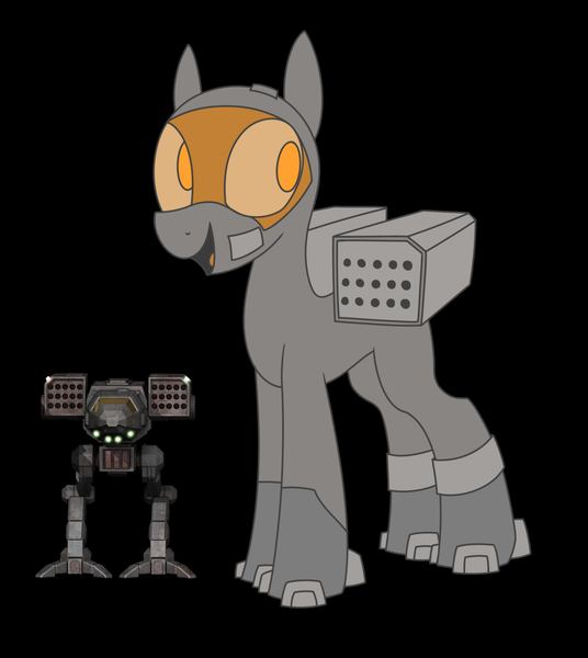 Size: 1548x1732 | Tagged: safe, artist:superderpybot, ponybooru import, oc, ponified, unofficial characters only, pony, robot, robot pony, black background, image, mechwarrior, png, simple background, solo