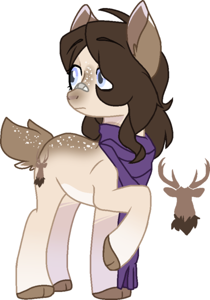 Size: 704x1006 | Tagged: safe, artist:rickysocks, derpibooru import, oc, oc:fawn flood, pony, adopted offspring, deer tail, female, image, mare, offspring, parent:dumbbell, parent:fluttershy, parents:dumbshy, png, simple background, solo, transparent background