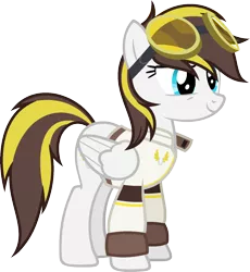 Size: 1465x1595 | Tagged: safe, artist:pegasski, derpibooru import, oc, oc:ruffian, pegasus, pony, clothes, female, goggles, image, mare, png, simple background, solo, transparent background