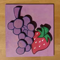 Size: 1024x1025 | Tagged: safe, artist:themisto97, derpibooru import, berry punch, berryshine, acrylic painting, cutie mark, image, jpeg, laser cutting, no pony, photo, shadow, traditional art