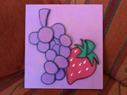 Size: 1024x768 | Tagged: safe, artist:themisto97, derpibooru import, berry punch, berryshine, acrylic painting, cutie mark, image, jpeg, laser cutting, no pony, photo, traditional art