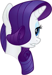 Size: 4500x6447 | Tagged: safe, artist:negatif22, derpibooru import, rarity, pony, mmmystery on the friendship express, absurd resolution, bust, female, hair over one eye, image, mare, png, portrait, simple background, smiling, solo, transparent background, vector