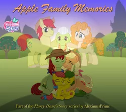 Size: 1600x1414 | Tagged: safe, artist:aleximusprime, derpibooru import, apple bloom, applejack, big macintosh, bright mac, granny smith, pear butter, tex, oc, oc:annie smith, oc:apple chip, ghost, pony, undead, flurry heart's story, apple, apple family, apple family memories, apple tree, bow, buttercup, clothes, colt, cowboy hat, crying, dead, eyes closed, female, filly, food, hat, hug, image, jpeg, male, mare, next generation, offspring, outdoors, parent:applejack, parent:tex, parents:texjack, scarf, spirit, stallion, stetson, sunset, tear jerker, tears of joy, transparent, tree