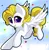 Size: 2820x2884 | Tagged: safe, artist:gleamydreams, derpibooru import, surprise, pegasus, pony, chest fluff, cloud, female, g1 to g4, generation leap, image, mare, png, raised hoof, sky, solo, spread wings, wings