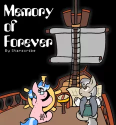 Size: 952x1024 | Tagged: safe, artist:zutcha, derpibooru import, oc, oc:professor dyson, oc:spellsong, unofficial characters only, bat pony, pony, unicorn, fanfic:friendship is optimal, fanfic art, image, png, sail, ship, ship wheel