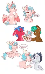 Size: 1280x2101 | Tagged: safe, artist:moccabliss, derpibooru import, biscuit, cozy glow, rumble, spur, bat pony, alternate design, cozybetes, cute, female, image, jpeg, lesbian, male, rumbleglow, shipping, straight, transgender, twitterina design