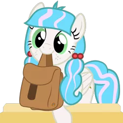Size: 4500x4500 | Tagged: safe, artist:duskyzombie, derpibooru import, oc, oc:sugar stamp, pegasus, pony, to where and back again, absurd resolution, bag, cute, elements of justice, female, image, mare, mouth hold, png, simple background, smiling, solo, to saddlebags and back again, transparent background, turnabout storm, vector