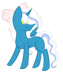 Size: 680x770 | Tagged: safe, artist:tiredzombi, derpibooru import, oc, oc:fleurbelle, alicorn, pony, alicorn oc, bow, female, hair bow, horn, image, mare, owo, png, simple background, transparent background, wings, yellow eyes