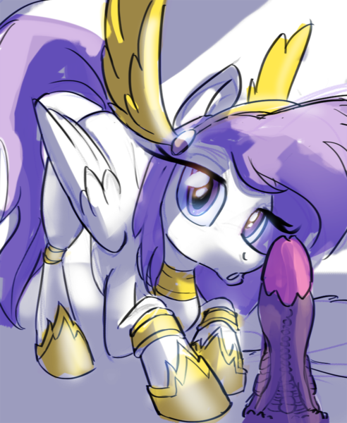 Size: 838x1021 | Tagged: explicit, artist:tiffortat, oc, oc:athena, pegasus, pony, barely pony related, dildo, dragon dildo, drink, female, guardian of the three kingdoms, guardians of pondonia, image, jewelry, looking at you, mare, png, regalia, sex toy, simple background, sketch, solo, white background