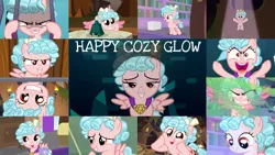 Size: 1280x721 | Tagged: safe, derpibooru import, edit, edited screencap, editor:quoterific, screencap, cozy glow, alicorn, pegasus, pony, frenemies (episode), marks for effort, school raze, the ending of the end, the summer sun setback, what lies beneath, cozybetes, cute, evil grin, evil laugh, female, grin, image, laughing, library, mare, open mouth, png, smiling, solo, wings