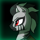 Size: 160x160 | Tagged: safe, artist:dipfanken, derpibooru import, editor:fluttershyisnot adoormat, oc, oc:mwimbaji, unofficial characters only, zebra, fallout equestria, game: fallout equestria: remains, bust, gradient background, image, png, solo