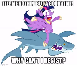 Size: 581x499 | Tagged: safe, derpibooru import, twilight sparkle, alicorn, image, jpeg, jumping the shark, meme, poison (band), song reference