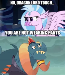 Size: 500x579 | Tagged: safe, derpibooru import, edit, edited screencap, screencap, dragon lord torch, silverstream, classical hippogriff, dragon, hippogriff, gauntlet of fire, what lies beneath, aang, avatar silverstream, avatar the last airbender, comic, image, jpeg, meme, ozai, screencap comic, text