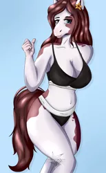 Size: 2250x3645 | Tagged: suggestive, derpibooru import, oc, oc:beatrice, anthro, horse, human, clothes, commission, female, hair, humanized, image, jpeg, milf, sexy, shading, she, solo, underwear