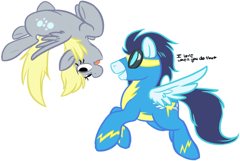 Size: 1519x1023 | Tagged: safe, artist:briskby, derpibooru import, derpy hooves, soarin', derpin', female, image, male, png, shipping, straight
