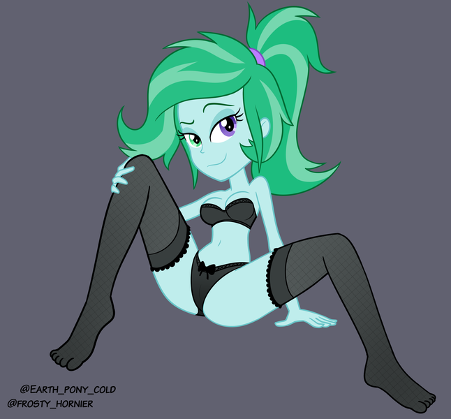 Size: 2800x2600 | Tagged: questionable, artist:earth_pony_colds, derpibooru import, oc, oc:frosty, oc:morning blast, equestria girls, cameltoe, clothes, image, lingerie, png, show accurate, sketch, solo