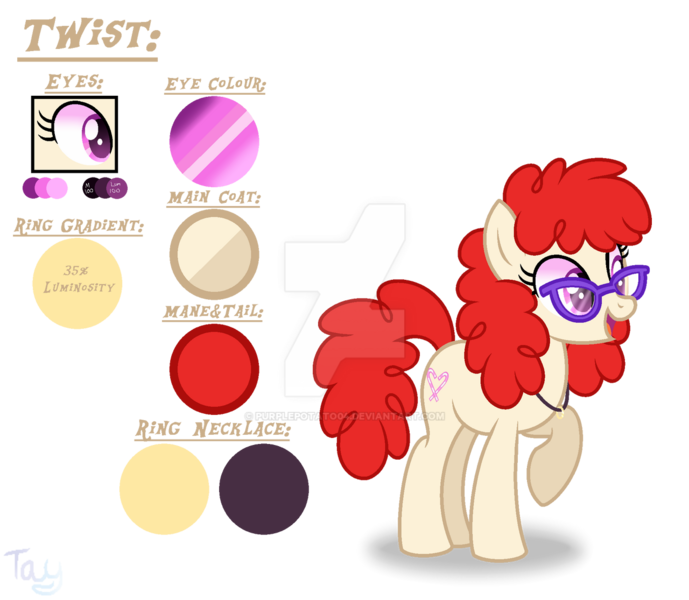 Size: 1280x1115 | Tagged: safe, artist:purplepotato04, derpibooru import, twist, pony, image, older, png, reference sheet, simple background, solo, transparent background