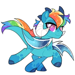 Size: 1280x1280 | Tagged: safe, artist:renhorse, derpibooru import, oc, dracony, dragon, hybrid, female, image, magical lesbian spawn, offspring, parent:princess ember, parent:rainbow dash, parents:emberdash, png, simple background, solo, transparent background