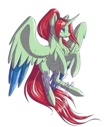 Size: 2000x2325 | Tagged: safe, artist:koolcatloveanimals, derpibooru import, oc, oc:wysteria, unofficial characters only, alicorn, pony, alicorn oc, horn, image, png, solo, watermark, wings