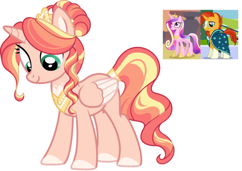 Size: 1280x906 | Tagged: safe, artist:roses-are-gold, derpibooru import, princess cadance, sunburst, oc, alicorn, pony, female, image, mare, parents:sundence, png, simple background, transparent background