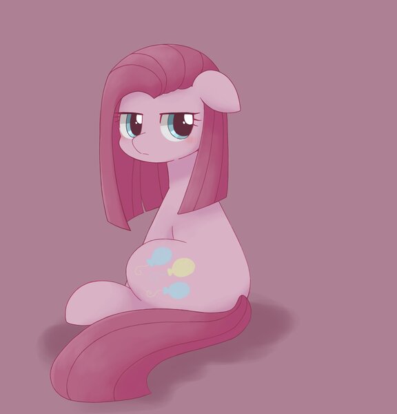 Size: 1965x2048 | Tagged: safe, artist:arrow__root, derpibooru import, pinkie pie, earth pony, pony, cute, cuteamena, female, floppy ears, image, jpeg, looking at you, looking back, looking back at you, mare, pinkamena diane pie, sad, simple background, sitting, solo, straight mane