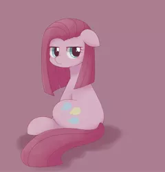 Size: 1965x2048 | Tagged: safe, artist:arrow__root, derpibooru import, pinkie pie, earth pony, pony, cute, cuteamena, female, floppy ears, image, jpeg, looking at you, looking back, looking back at you, mare, pinkamena diane pie, sad, simple background, sitting, solo, straight mane