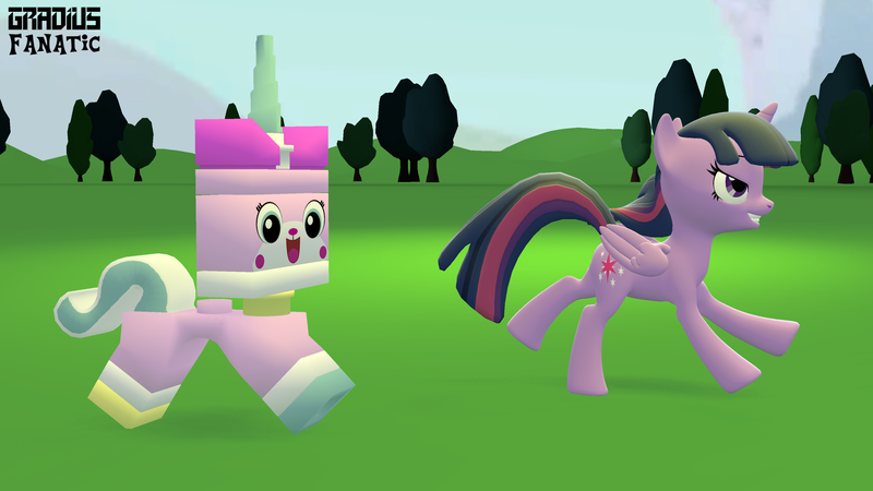 Size: 3413x1920 | Tagged: safe, artist:gradiusfanatic, derpibooru import, twilight sparkle, alicorn, 3d, crossover, image, png, race, racing, source filmmaker, twilight sparkle (alicorn), unikitty