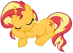 Size: 1024x751 | Tagged: safe, artist:emeraldblast63, derpibooru import, ray, sunset shimmer, gecko, leopard gecko, lizard, pony, unicorn, cute, duo, eyes closed, female, image, male, mare, png, shimmerbetes, sleeping