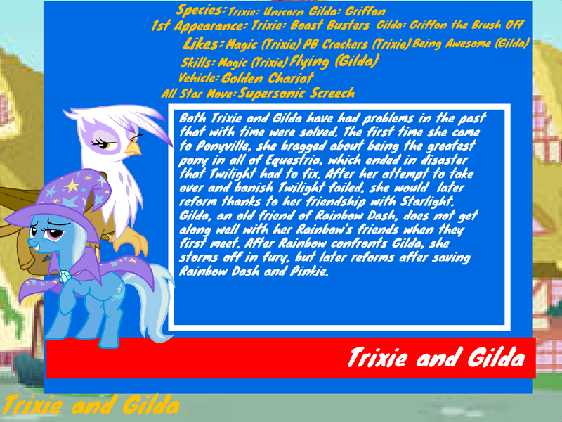 Size: 969x727 | Tagged: safe, artist:joelleart13, derpibooru import, gilda, trixie, image, png