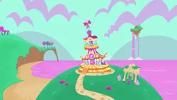 Size: 1147x645 | Tagged: safe, derpibooru import, screencap, rarity, pony, unicorn, my little pony: pony life, spoiler:pony life s02e08, bubble trouble, cloud, gem, image, no pony, png, rarity's house, scenery