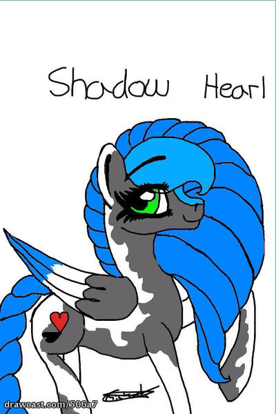 Size: 640x960 | Tagged: safe, artist:beamybutt, derpibooru import, oc, oc:shadow heart, unofficial characters only, pegasus, pony, eyelashes, female, image, jpeg, mare, pegasus oc, raised hoof, simple background, smiling, solo, white background, wings