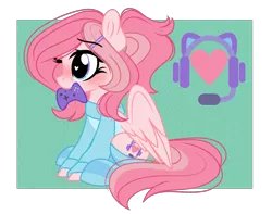 Size: 3291x2594 | Tagged: safe, artist:emberslament, derpibooru import, oc, oc:savybit, pegasus, blushing, clothes, controller, custom, cutie mark, gamer, headphones, image, irl, mouth hold, photo, png, ref, socks, solo, sweater, toy, wings