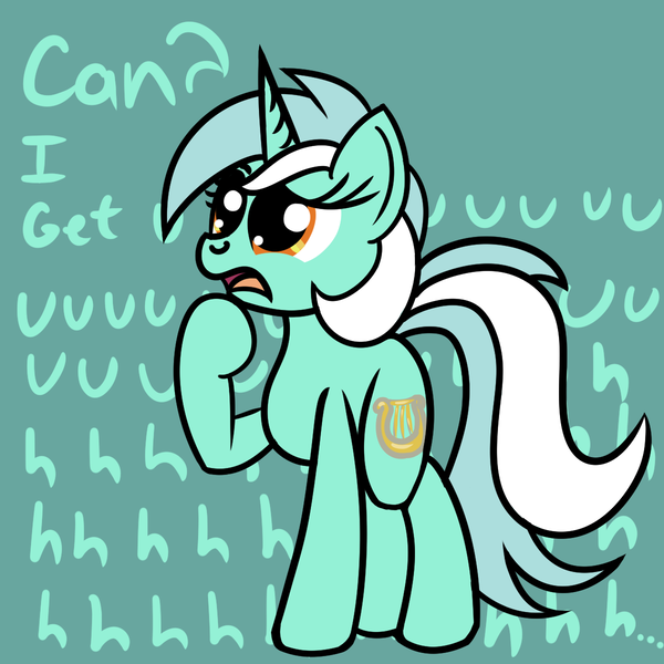 Size: 1200x1200 | Tagged: safe, artist:dafiltafish, derpibooru import, lyra heartstrings, pony, unicorn, female, image, mare, png, simple background, solo, text, turquoise background