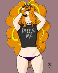 Size: 800x1000 | Tagged: suggestive, artist:skycatcherequestria, derpibooru import, edit, adagio dazzle, equestria girls, belly button, clothes, female, human coloration, image, midriff, panties, png, sexy, sinfully sexy, solo, solo female, stupid sexy adagio dazzle, underwear