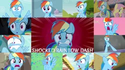 Size: 1280x721 | Tagged: safe, derpibooru import, edit, edited screencap, editor:quoterific, screencap, bulk biceps, fluttershy, rainbow dash, pegasus, pony, 28 pranks later, castle mane-ia, daring done?, equestria games (episode), griffon the brush off, may the best pet win, newbie dash, no second prances, rarity investigates, season 1, season 2, season 3, season 4, season 6, season 7, stranger than fan fiction, the mysterious mare do well, the super speedy cider squeezy 6000, too many pinkie pies, :o, faic, female, image, male, mare, medal, offscreen character, open mouth, png, scared, screaming, shocked, shocked expression, stallion, wide eyes