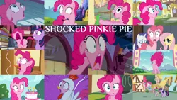 Size: 1280x721 | Tagged: safe, derpibooru import, edit, edited screencap, editor:quoterific, screencap, fluttershy, gummy, pinkie pie, rarity, spike, twilight sparkle, alligator, dragon, earth pony, pegasus, pony, unicorn, 28 pranks later, baby cakes, friendship is magic, inspiration manifestation, luna eclipsed, make new friends but keep discord, mmmystery on the friendship express, party pooped, pinkie apple pie, pinkie pride, rock solid friendship, the last roundup, the mane attraction, cake, eyes closed, female, food, friendship express, golden oaks library, image, library, male, mare, night, open mouth, png, scared, screaming, shocked, shocked expression, stallion, sugarcube corner, twilight's castle, unicorn twilight, volumetric mouth, wide eyes