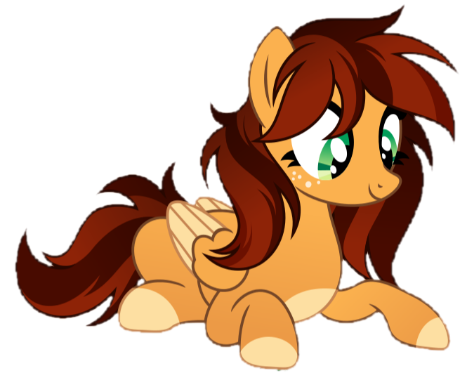 Size: 665x531 | Tagged: safe, artist:pumpkinpieforlife, derpibooru import, edit, editor:nc-tv, oc, oc:goldi, unofficial characters only, pegasus, background removed, colored wings, cropped, cute, freckles, gradient mane, image, looking at something, looking down, lying down, multicolored wings, ocbetes, pegasus oc, png, prone, simple background, smiling, socks (coat marking), transparent background, two toned mane, two toned wings, wings