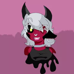 Size: 3120x3120 | Tagged: safe, artist:juanluuis8, derpibooru import, lord tirek, centaur, anthony afton, background, black clothes, breasts, gatito parrado, gey hair, horns, image, jahir e. navarrete, jewelry, lady tirek, melted, my little momos: papu's mytology, necklace, png, rule 63, smiling, solo, sweetie drop administrador papus :3, tendril