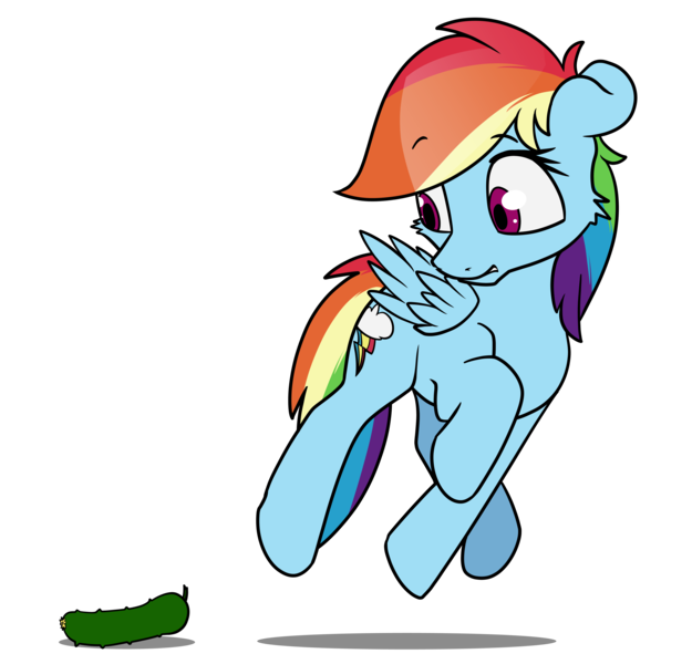 Size: 5000x4800 | Tagged: safe, artist:dacaoo, derpibooru import, rainbow dash, behaving like a cat, cucumber, food, image, png, simple background, solo, transparent background